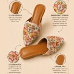 Ivory Embroidered Sandals with Multicolor Beadwork, Sequin Floral Motifs & 1.5 Inch Heels