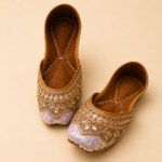 Handcrafted Pastel Pink & Lavender Sequin Punjabi Jutti for Women