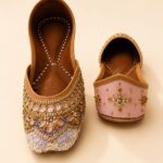 Handcrafted Pastel Pink & Lavender Sequin Punjabi Jutti for Women