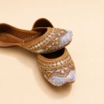 Handcrafted Pastel Pink & Lavender Sequin Punjabi Jutti for Women