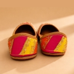 Handcrafted Pink & Orange Sequin Zardozi Punjabi Jutti for Women