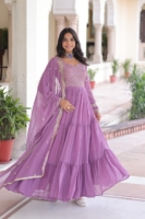 Elegant Lilac Tiered Anarkali Suit Set