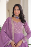 Elegant Lilac Tiered Anarkali Suit Set