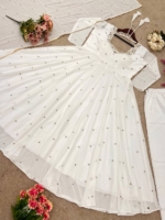 Ethereal Off-White Hand-Embroidered Georgette Anarkali Suit Set