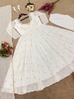 Ethereal Off-White Hand-Embroidered Georgette Anarkali Suit Set